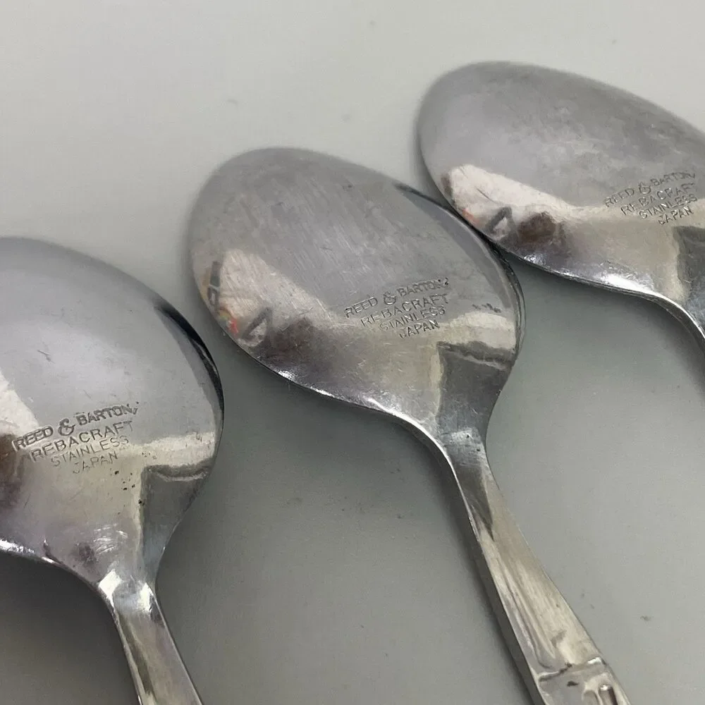 Reed & Barton Rebacraft Bamboo Teaspoons Set of 3 Stainless Steel Japan Flatware